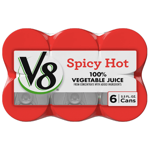 V8 Original 100% Vegetable Juice Spicy Hot, 5.5 oz. 6 Ct - Water Butlers