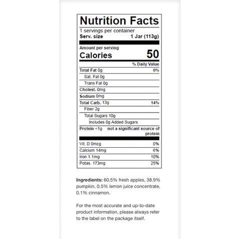 Beech-Nut Baby Food, Naturals Apple & Pumpkin, 4oz - Water Butlers