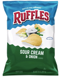 Ruffles Ridged Potato Chips, Sour Cream & Onion - 8 oz
