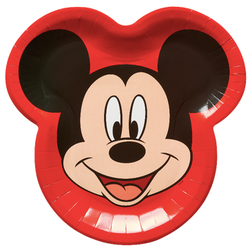 Mickey Mouse-Shaped Paper Dinner Plates, 8 Ct