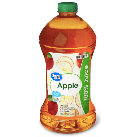Great Value 100% Apple Juice, 96 fl oz - Water Butlers