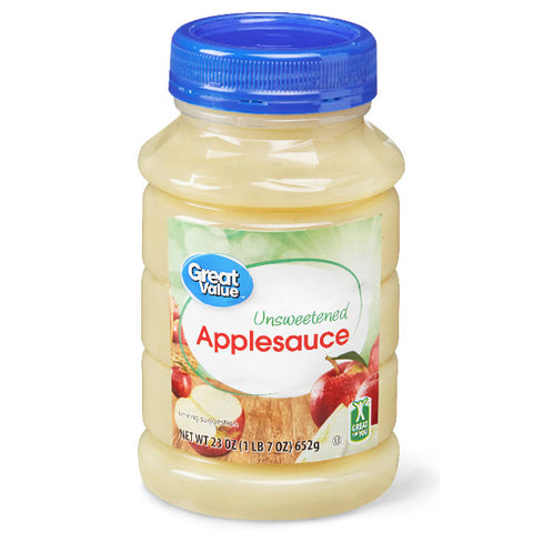Great Value Unsweetened Applesauce, 23 oz - Water Butlers