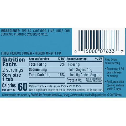 Gerber 2nd Foods Baby Food Apple Avocado, 4oz, 2 Ct