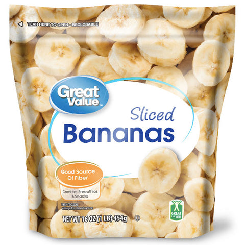 Great Value Frozen Sliced Bananas, 16 oz