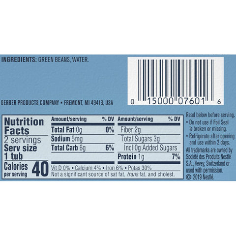 Gerber 2nd Foods Baby Food Green Bean, 4oz, 2 Ct