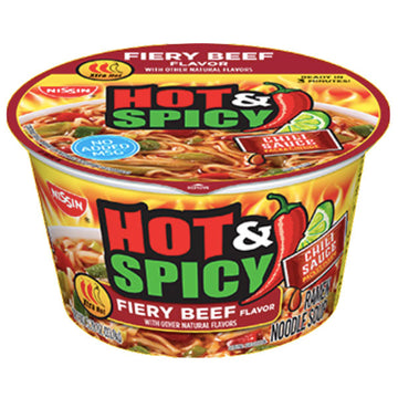 Nissin Hot & Spicy, Fiery Beef, 3.26 oz.