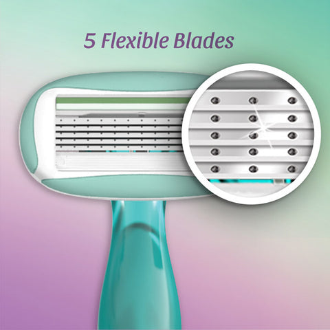 BIC Soleil Sensitive Advanced Women's 5-Blade Disposable Razor, 2 Count