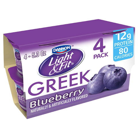 Dannon Light & Fit Greek Yogurt, Blueberry, 4Ct - Water Butlers