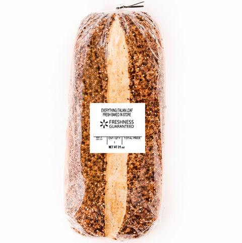 Freshness Guaranteed Everything Italian Bread Loaf, Fresh Baked In Store