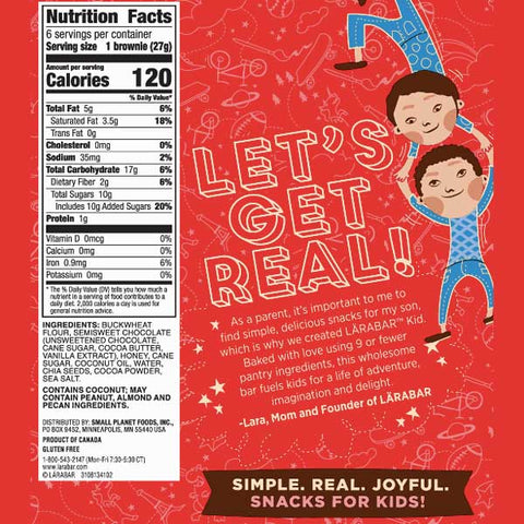 Larabar Kid, Chocolate Brownie Bar, 6 Count - Water Butlers