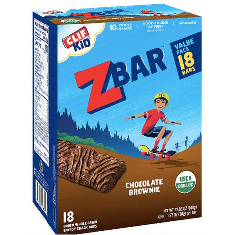 CLIF Kid ZBAR, Organic Granola Bars, Chocolate Brownie Cookie, 18 Ct - Water Butlers