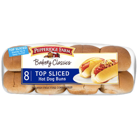 Pepperidge Farm Top Sliced White Hot Dog Buns, 14 oz, 8 Ct - Water Butlers
