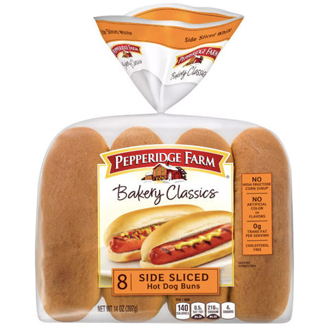 Pepperidge Farm Side Sliced Hot Dog Buns, 14 oz, 8 Ct - Water Butlers