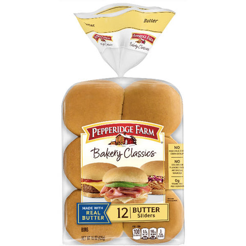 Pepperidge Farm Bakery Classics Butter Slider Buns, 15 oz, 12 Ct - Water Butlers