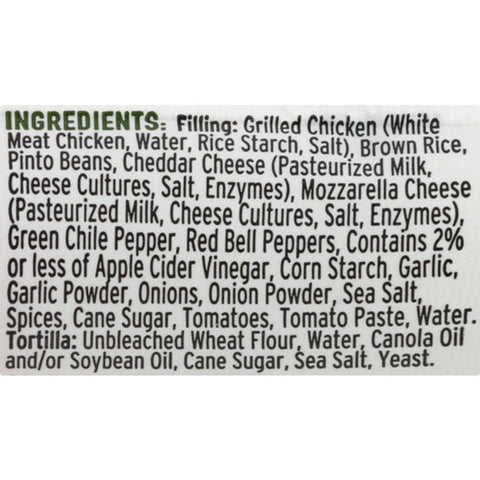Red's Organic Chicken, Cilantro and Lime Burrito, 4.5 oz