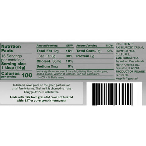 Kerrygold Unsalted Pure Irish Butter, 8 Oz., 2 Count