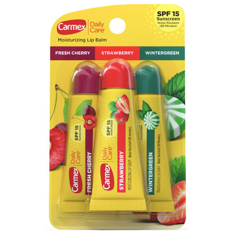 Carmex Moisturizing Lip Balm Tubes, Fresh Cherry, Strawberry, and Wintergreen - Water Butlers