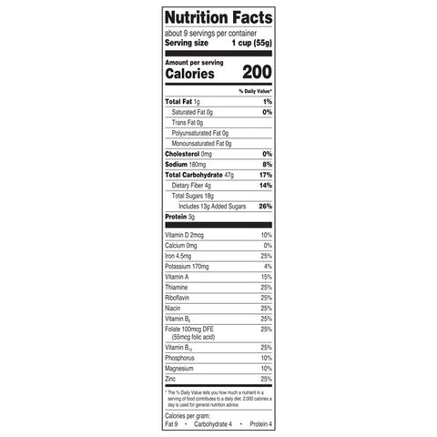 Great Value Crunchy Raisin Bran Breakfast Cereal, 18.2 oz