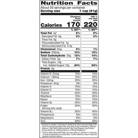 Cinnamon Toast Crunch, Breakfast Cereal with Whole Grain, Mega Size, 29.1 oz