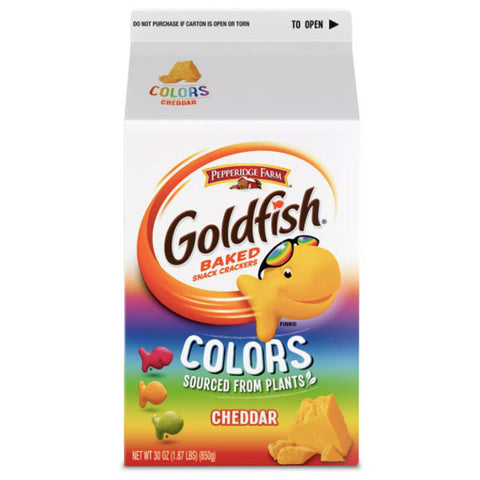 Pepperidge Farm Goldfish Crackers Colors Cheddar, 30 oz