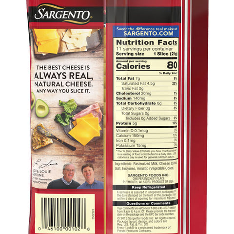 Sargento Sliced Mild Natural Cheddar Cheese, 11 slices