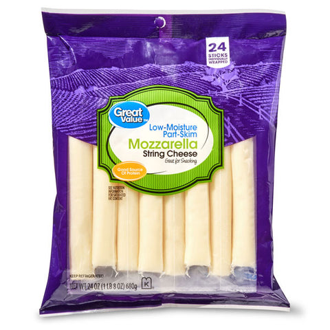Great Value Mozzarella String Cheese, 24 Count