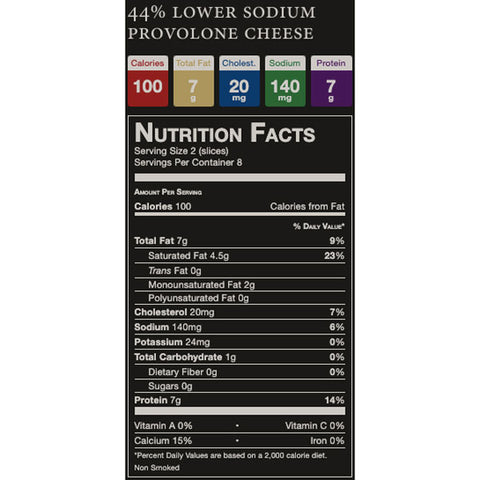 Boar's Head, 43% Lower Sodium Provolone Cheese, 8 oz.