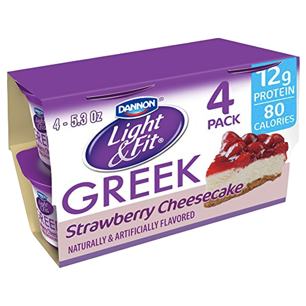 Dannon Light & Fit Greek Yogurt, Strawberry Cheesecake, 4Ct - Water Butlers