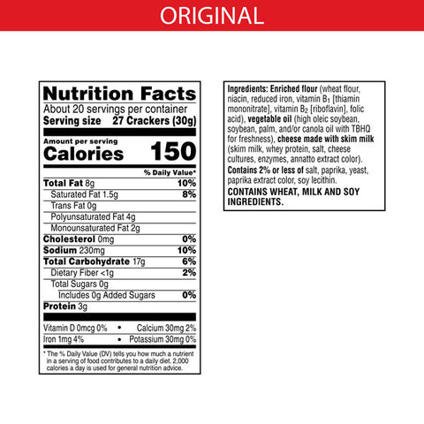 Cheez-It Cheese Crackers, Baked Snack Crackers, Family Size, Original, 21 Oz