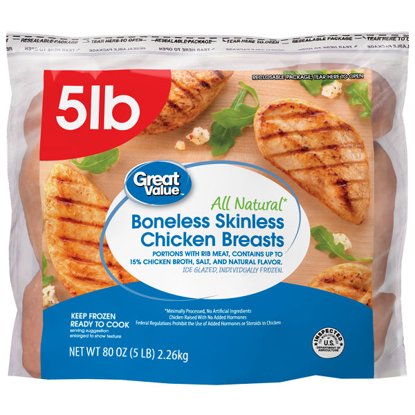 Great Value Boneless Skinless Chicken Breast, – Water Butlers
