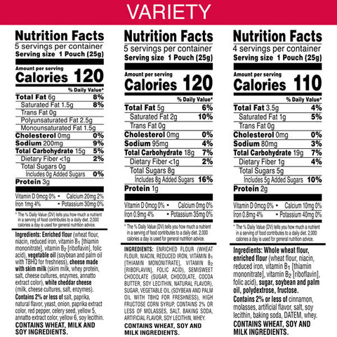 Keebler Gripz, Cookies and Crackers, Variety Pack, 12 Count