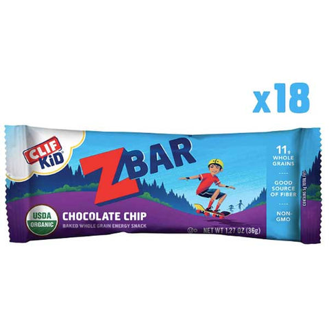 CLIF Kid ZBAR, Organic Granola Bars, Chocolate Chip Cookie, 18 Ct - Water Butlers