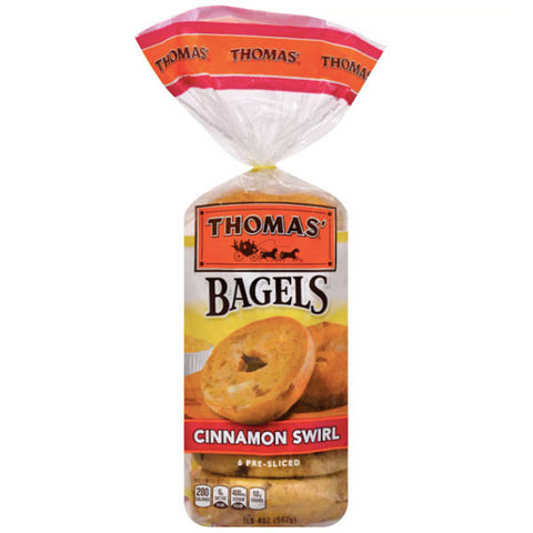 Thomas Bagels, Cinnamon Swirl - 6 Ct - Water Butlers