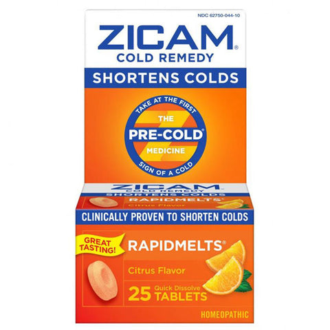 Zicam Rapidmelts Quick Dissolve Tablets Citrus Flavor, Cold Remedy, 25 Ct