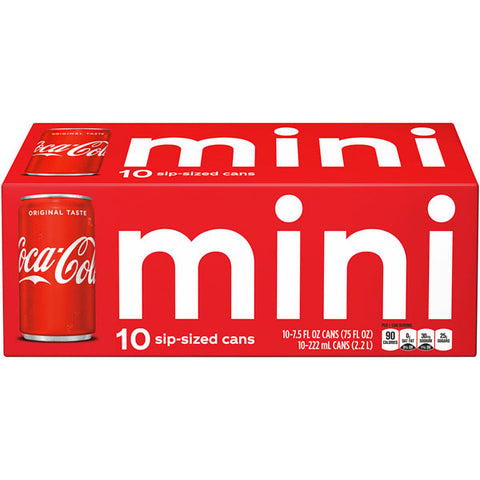 Coca-Cola Mini Soda Soft Drink Coke, 7.5 fl oz, 10 Pack