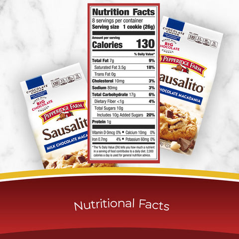 Pepperidge Farm Sausalito Crispy Milk Chocolate Macadamia Cookies, 7.2 oz.