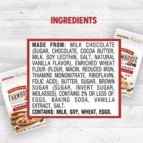 Pepperidge Farm Farmhouse Thin & Crispy Milk Chocolate Chip Cookies, 6.9 oz.