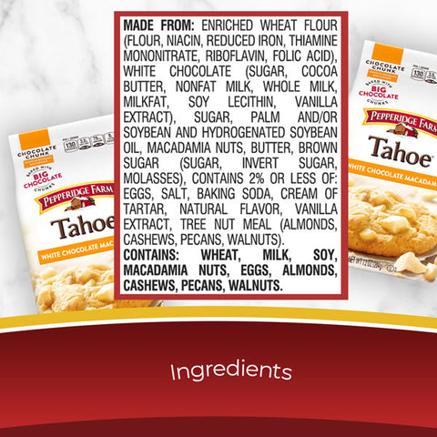 Pepperidge Farm Tahoe Crispy White Chocolate Macadamia Cookies, 7.2 oz.