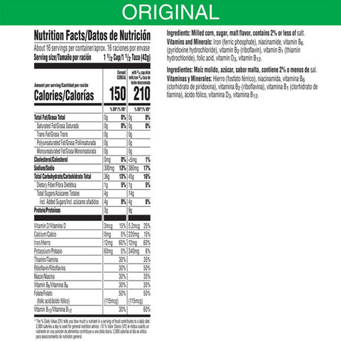 Kellogg's Corn Flakes, Breakfast Cereal, Original, Family Size, 18 oz.