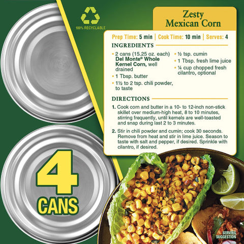 Del Monte Whole Kernel Canned Corn Value Pack, 4 Ct - Water Butlers