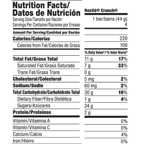Nestle Crunch Bar 1.55 oz. - Water Butlers