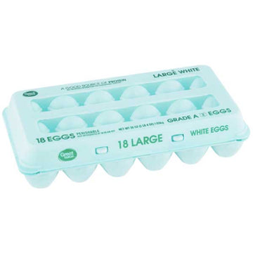 Great Value Large White Eggs, 18 Ct