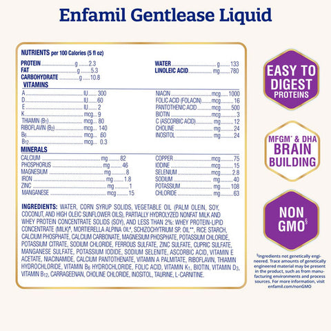 Enfamil NeuroPro Gentlease Baby Formula, Brain-Building Nutrition, Clinically Proven to reduce Fussiness, Gas & Crying in 24 hours, Ready-to-Use Bottle, 32 Fl Oz