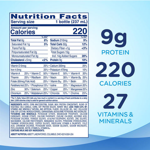 Ensure Original Nutrition Meal Replacement Shakes, Vanilla, 8 fl oz, 16 Count