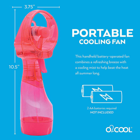 O2COOL Deluxe Misting Necklace Fan