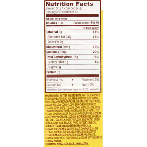 Foster Farms Honey Crunchy Flavor Corn Dogs, 16 Ct - Water Butlers