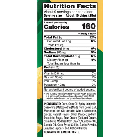 Fritos Scoops Spicy Jalapeno Flavored Corn Chips, 9.25 oz.