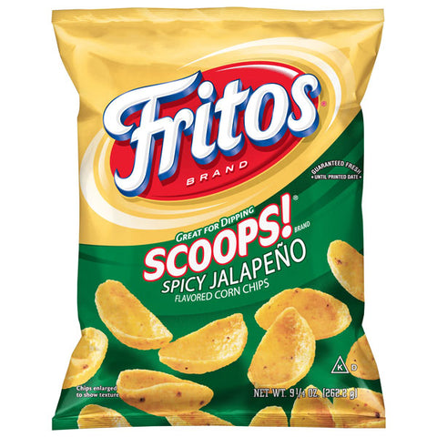 Fritos Scoops Spicy Jalapeno Flavored Corn Chips, 9.25 oz.