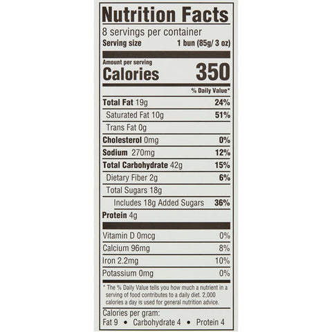 Great Value Big Glazed Honey Buns, 24 oz, 8 Count