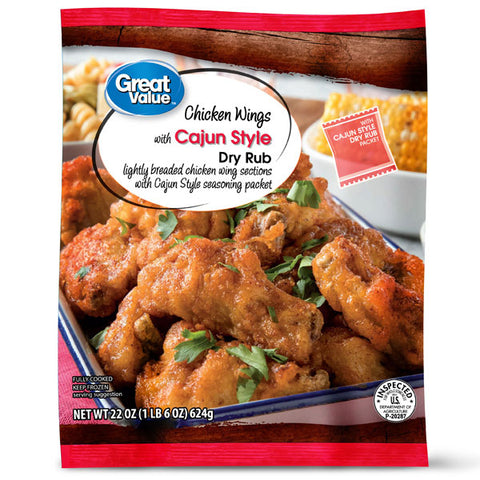 Great Value Chicken Wings with Cajun Dry Rub, 22 oz.